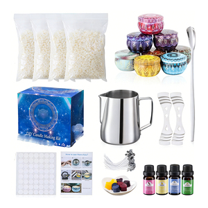Kit de fabrication de bougies à la cire de coco et de soja avec huile parfumée, colorant, pots et outils pour les artisans, les entreprises en démarrage et les ateliers. - Product Image 6