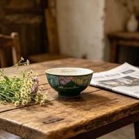 Soupière en porcelaine américaine écologique Shunyao, motif végétal japonais, design élégant et minimaliste, compatible lave-vaisselle et four, pour la cuisine