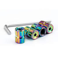 Ensemble de capuchons de valve de pneu de voiture antivol à tête hexagonale, en métal néochrome, couvre-vannes d'air en titane brûlé, accessoires universels pour roues
