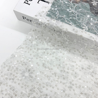 Tissu en dentelle à paillettes élégante et sexy en tulle écologique de luxe 2025 pour fête de mariage
