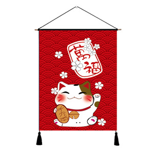 Stile giapponese tessuto del vento appeso bandiera <span class=keywords><strong>gatto</strong></span> fortunato murale per la casa Hotel o Izakaya ristorante arredamento - Product Image 6