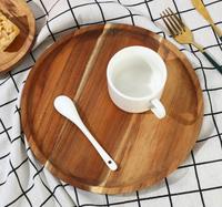 Assiette de service en bois personnalisée pour repas, restaurant, hôtel, snack, Offre Spéciale assiette ronde en bois d'acacia