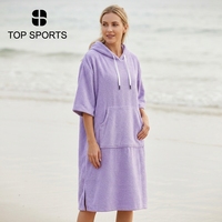 Vente en gros de peignoirs de bain à séchage rapide avec logo personnalisé, parka de surf, serviette de plage à capuche, serviette de sport, poncho
