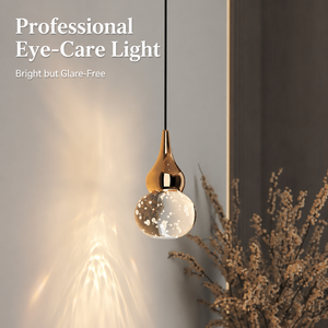 Luminaire suspendu créatif en forme de gourde dorée pour entrée, petit lustre réglable pour fond de grille, chambre à coucher, chevet - Product Image 3