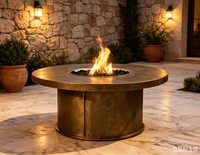 Brasero d'extérieur moderne en acier sans fumée, à gaz naturel, alcool et éthanol, avec fonction de chauffage et barbecue, auto-allumant et autoportant