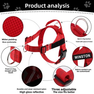 <strong>Best</strong>-Selling <strong>Dog</strong> Harness for Medium &amp; Large <strong>Dogs</strong> Pet Harness <strong>Dog</strong> Vest Pet <strong>Leash</strong> Leads Pets Accessories Pet Supplies Wholesale - Product Image 4