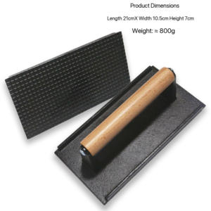 Venta al por mayor de hierro fundido de alta resistencia Urger prensa de tocino triturado carne prensada bistec <span class=keywords><strong>Hamburguesa</strong></span> con mango de madera - Product Image 6