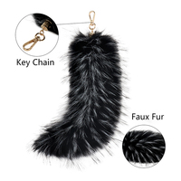 Faux loup renard queue porte-clés en peluche doux queue d'animal accessoire pour Costume sac charme Cosplay
