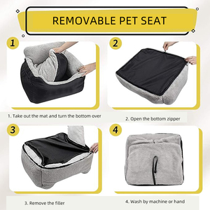 Cama de Lujo Personalizada para Perros y Gatos, para Asiento Trasero de Coche, Tipo Cueva, de Poliéster Sólido, Rectangular, Súper Cálida, Desmontable, Lavable, Semicerrada - Product Image 4