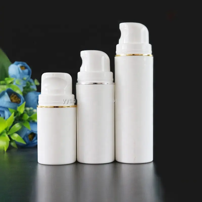 Botol Dispenser Kemasan Kosmetik Putih, Botol Pompa Tanpa Udara Perawatan Kulit 15Ml 30Ml 50Ml