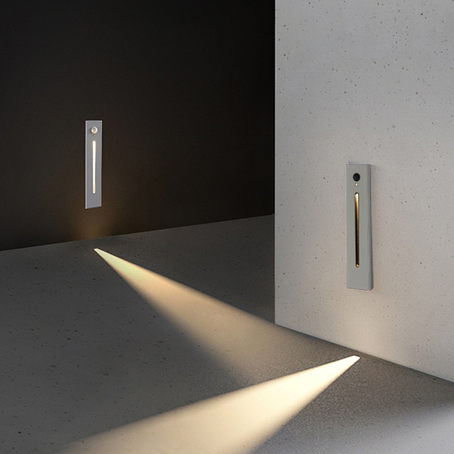 Aluminum Step Stairs Light Motion Sensor Modern Wall Lamp Recessed Mount LED for Home Office-Dimmable High CRI 90 3000K/4000K