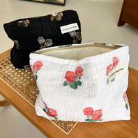 Trousse de maquillage rose blanche et noire personnalisée à la mode pochette de rangement à fermeture éclair trousse de toilette sacs à cosmétiques de voyage étuis pour femmes dames