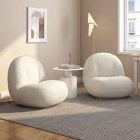 Moontree italien moderne courbe loisirs confortable canapé simple chaise nordique confortable maison salon laine d'agneau confort Sherpa boucle chaise