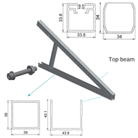Système de montage solaire ArtSign installé par un kit triangulaire en aluminium en U pour toit plat, base en béton ou lestée OEM