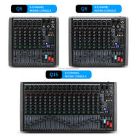 TNH MC-Q6 Contrôleur DJ professionnel/Console audio Mélangeur 6 canaux avec 2 Aux 99 DSP Effet USB BT Indépendant 48V Phantom