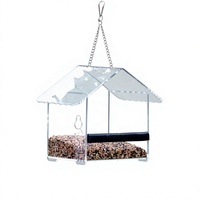 Mangeoires à oiseaux suspendues imperméables pour balcon et jardin, distributeurs de nourriture suspendus, mangeoires en acrylique