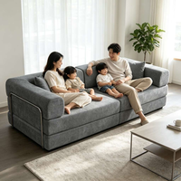 Sofá Plegable de Tela Envasado al Vacío, Sofá Combinado Minimalista de Diseño para Sala de Estar