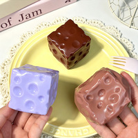 Jouet de décompression en plastique, type chocolat, vaseline, fromage, à presser, sonore, de haute qualité, balle anti-stress