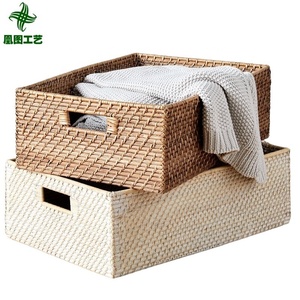<span class=keywords><strong>Panier</strong></span> à <span class=keywords><strong>linge</strong></span> rectangulaire <span class=keywords><strong>en</strong></span> rotin tressé, grande capacité, fait main, durable, avec poignées, pour chambre à coucher, directement de l'usine - Product Image 1