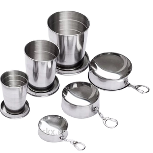 75ML 150ML 250ML Tasse <span class=keywords><strong>Pliante</strong></span> en Acier Inoxydable Tasse Rétractable Tasse Blackjack Pliable Tasses à Thé Verre Pliant - Product Image 1