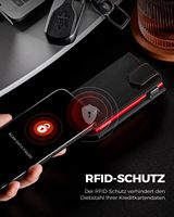 Dompet kulit lipat tiga magnetik, dompet penghalang RFID, kulit saku koin ritsleting, tempat kartu jatuh anti-kartu, aluminium lipat tiga magnetis