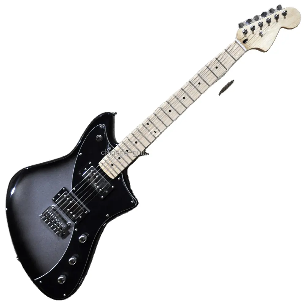 Flyoung Metal Black Silver Electric Guitar Musical Instrument 6 Strings Cheap Price guitar