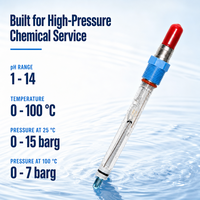 Sonde pH haute pression ACpH4262 120mm 1-14 pH 100°C 15 bars Connecteur VP PT1000 ATC Sonde en verre Durable Capteur d'analyse de processus