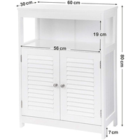 Armoire de rangement moderne en MDF blanc pour salon et chambre à coucher avec porte shaker, 2 tiroirs et 2 compartiments, meubles de salon