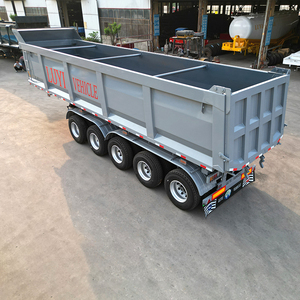 Semi-remorque benne basculante à 5 essieux, capacité 40 m³, avec système de levage hydraulique pour le transport de sable, gravier, céréales et matériaux en vrac - Product Image 2
