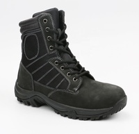 Bottes de combat en cuir véritable noir à la cheville allemande Desert Jungle Tactical avec fonction antidérapante