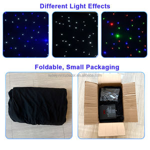 लेडा अनुकूलित आरजीबीडब्ल्यू रंग की अगुवाई वाली स्टाररी पर्दे शादी के चरण की सजावट के लिए हल्के आकाश काले कपड़े बैकड्रॉप - Product Image 4