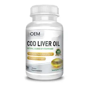 OEM Burpless COD Liver Oil 100 soft capsules Immune Health Vitamins A and D Natural sources