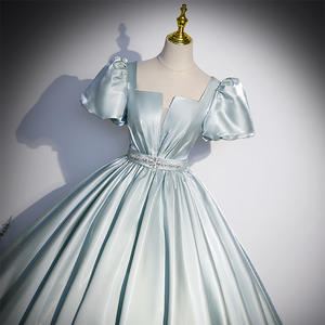 Abiti da sera da donna stile <span class=keywords><strong>palazzo</strong></span>, lusso leggero, in raso, con lacci, snellenti, per banchetti, abiti da ballo, vestiti da cerimonia - Product Image 3