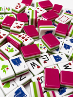 Tuiles de Mahjong en Acrylique Personnalisables Funky Trade en Forme de Cœur, 4 couches, 160 tuiles, Gravées de Luxe, Cadeaux Professionnels pour Amis et Famille