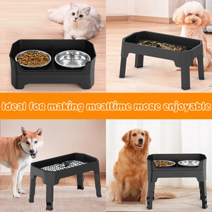 ZMaker 4 en 1 Comedero lento elevado para perros Cuencos para perros 4 Altura ajustable A prueba de desorden Cuenco elevado para perros con 2 DE ACERO INOXIDABLE - Product Image 6