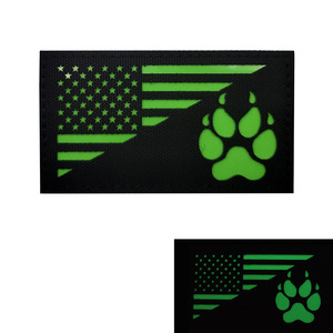 Bagliore colorato nel buio chiedi di accarezzare il cane di servizio Patch cane di servizio Patch di K-9 verde bandiera rosa Patch per la borsa tattica uniforme - Product Image 4
