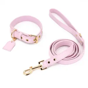 Elegante Gerolde Veganistische Leren Hondenhalsbanden Op Maat Riem Hond Verstelbare Airtag Pet Kraag Luxe Milieuvriendelijke Huisdieraccessoires