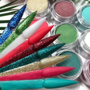 Texture de beurre de meilleure qualité, ne coulant pas Vert 3 en 1 Ensemble de poudre à tremper pailletée Bocaux de 1 oz Vente en gros de poudre acrylique avec logo personnalisé - Product Image 4