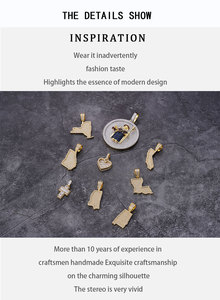 Kustom 925 perak murni liontin peta Hip Hop es zirkon emas mawar Platinum menyelesaikan <span class=keywords><strong>Georgia</strong></span> terukir jimat berlian - Product Image 5