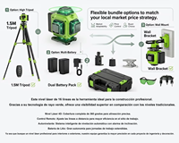 Niveau laser professionnel pour marquage au sol et mural, kit de niveau laser à faisceau vert auto-nivelant 360° pour travaux de construction