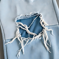 Pantalon de jogging homme en molleton double épaisseur, coupe ample et large, effet usé et déchiré, qualité supérieure