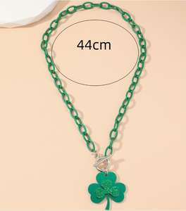 Collar <span class=keywords><strong>de</strong></span> Cadena con Trébol Verde, Estilo Irlandés, para Fiesta <span class=keywords><strong>de</strong></span> <span class=keywords><strong>Carnaval</strong></span> del Día <span class=keywords><strong>de</strong></span> San Patricio, Festival <span class=keywords><strong>de</strong></span> la Cerveza - Product Image 2