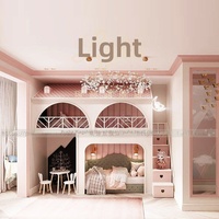 Lit de princesse créatif en bois massif, style luxe léger et minimaliste, lit superposé multifonctionnel avec base secrète, maisonnette et cabane dans les arbres