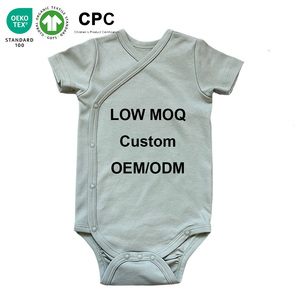 Body de Algodón Orgánico Personalizado para Bebé Recién Nacido, Body de Manga Corta con Broches Laterales para Bebé <span class=keywords><strong>Prematuro</strong></span>, Kimono Unisex para Bebé - Product Image 4