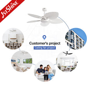 1stshine Unique 52 "Ventilateur de <span class=keywords><strong>plafond</strong></span> <span class=keywords><strong>d</strong></span>écoratif Caractéristiques 5 lames de feuille ABS réalistes Ventilateur de <span class=keywords><strong>plafond</strong></span> LED à intensité variable 3 couleurs - Product Image 5