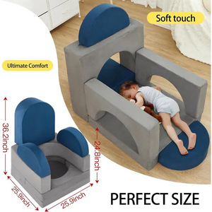 Giving Tree <b>Kids</b> <b>Sofa</b> Modular Play Stool For Children Age 2 And Above With Handrails Color Options - Product Image 3