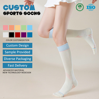 Chaussettes de compression mi-hautes en coton pour femme, respirantes, sans couture, sculptantes, pour l'automne