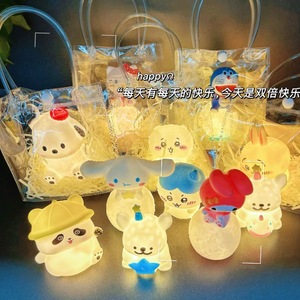 Luz nocturna de dibujos animados, Led, blanco cálido, funciona con pilas, Control táctil para niños, regalo de fiesta, juguete pequeño con forma de conejo, Material de PVC - Product Image 2