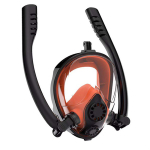 Consiglia occhialini nuoto con doppi tubi snorkel maschera subacquea per adulti freedive snorkel con supporto per fotocamera - Product Image 6