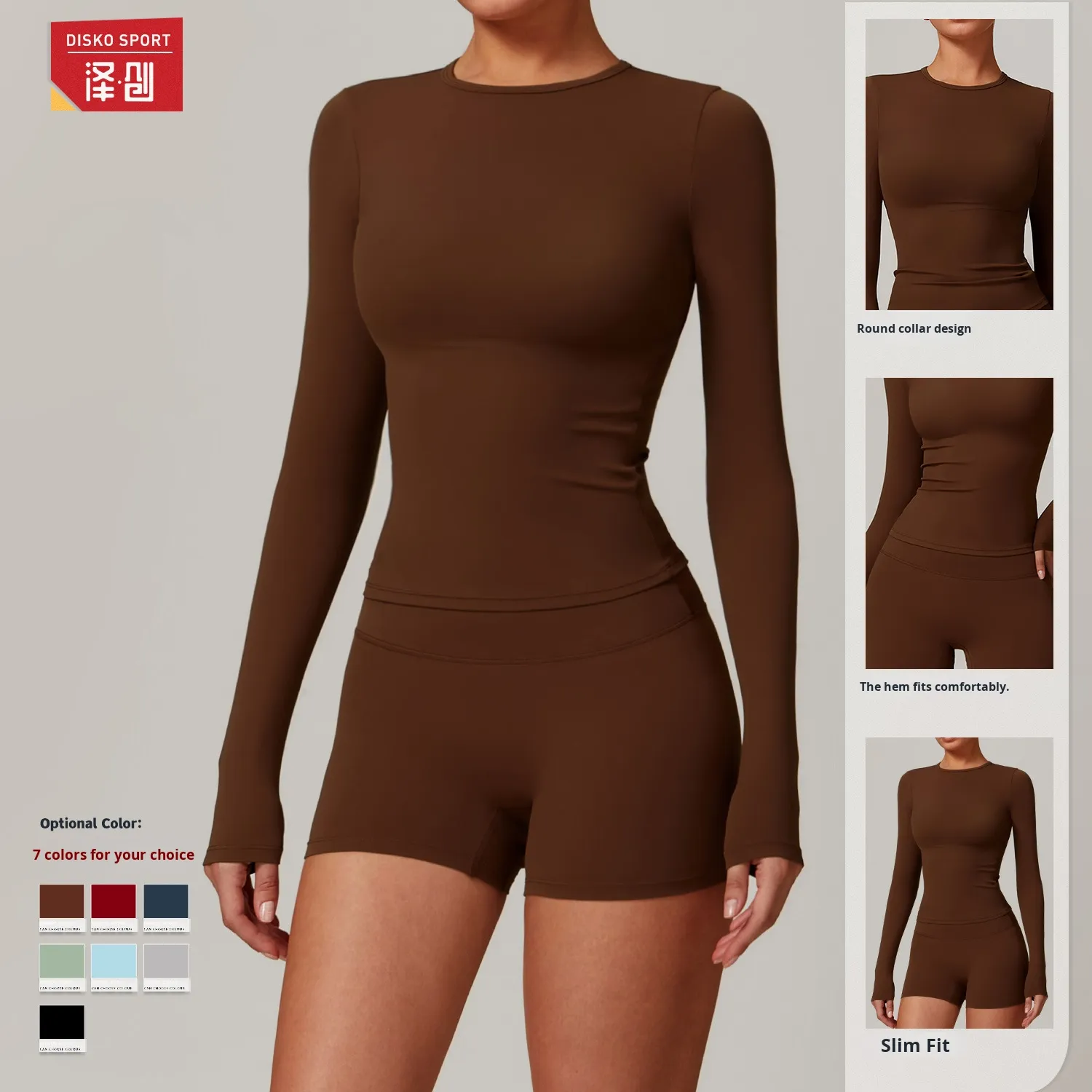 Winter High-Intensity Fitness Long Sleeve Top 8519 Breathable Yoga Pilates Running Sports Wear